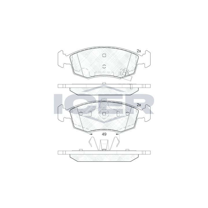 Stabdžių trinkelių rinkinys, diskinis stabdys ICER 182032