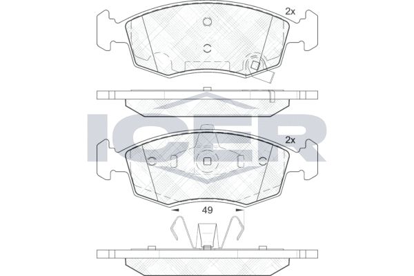 Stabdžių trinkelių rinkinys, diskinis stabdys ICER 182032