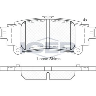 Stabdžių trinkelių rinkinys, diskinis stabdys ICER 182050