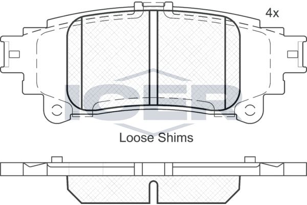 Stabdžių trinkelių rinkinys, diskinis stabdys ICER 182050