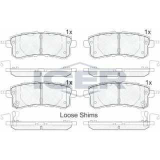Stabdžių trinkelių rinkinys, diskinis stabdys ICER 182052
