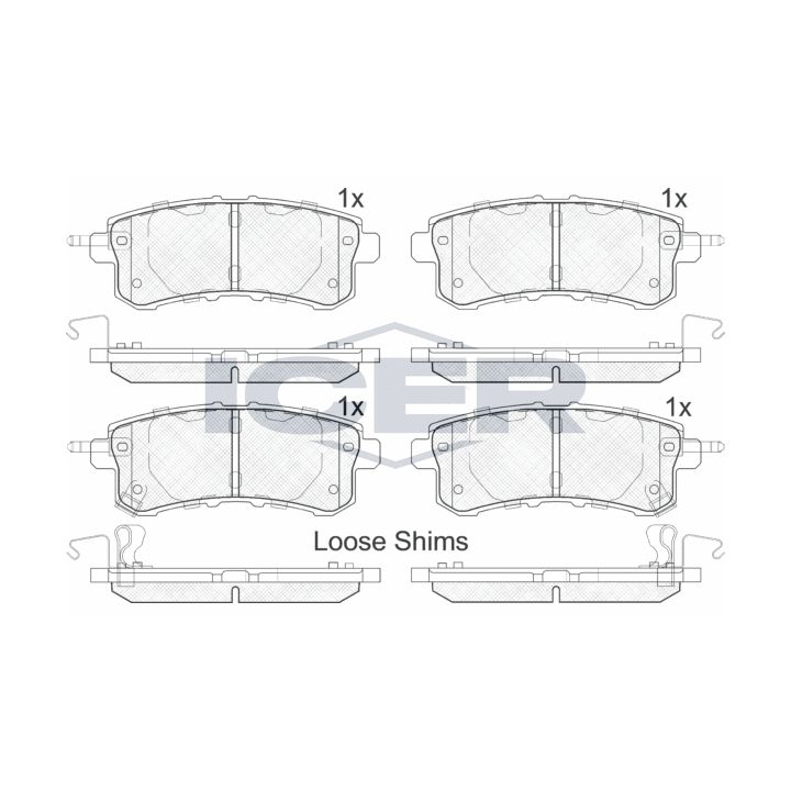 Stabdžių trinkelių rinkinys, diskinis stabdys ICER 182052