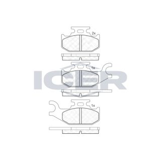Stabdžių trinkelių rinkinys, diskinis stabdys ICER 182057