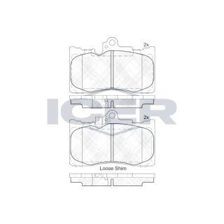 Stabdžių trinkelių rinkinys, diskinis stabdys ICER 182059