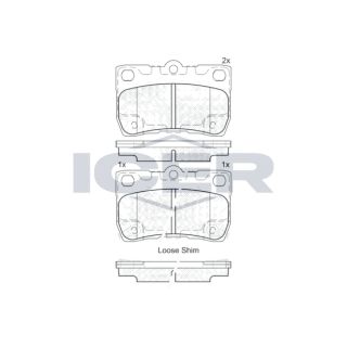 Stabdžių trinkelių rinkinys, diskinis stabdys ICER 182060