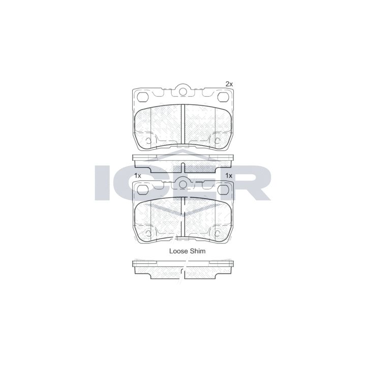Stabdžių trinkelių rinkinys, diskinis stabdys ICER 182060