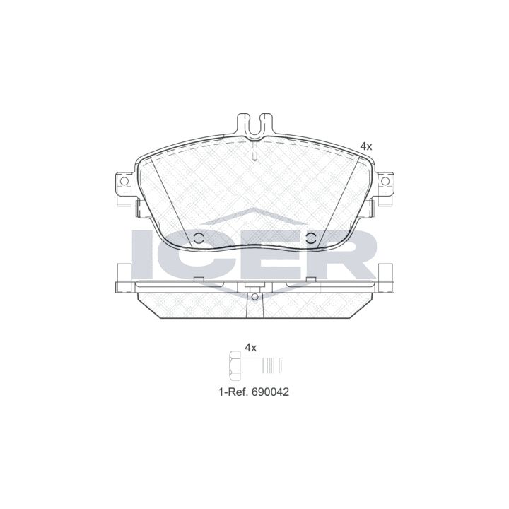Stabdžių trinkelių rinkinys, diskinis stabdys ICER 182061