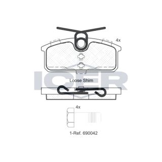 Stabdžių trinkelių rinkinys, diskinis stabdys ICER 182084
