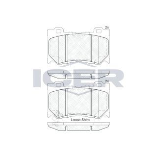 Stabdžių trinkelių rinkinys, diskinis stabdys ICER 182089