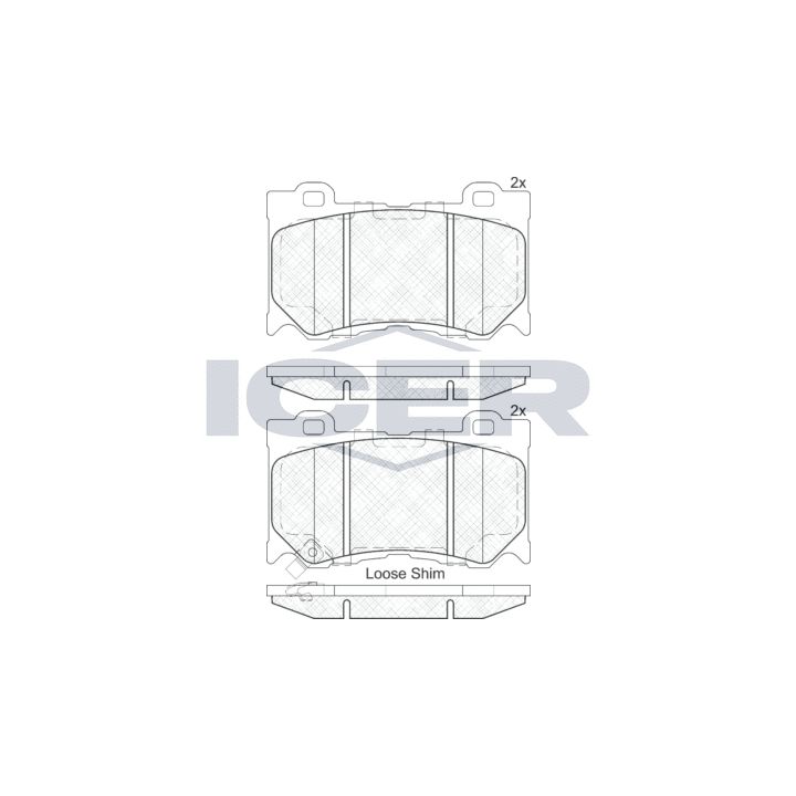 Stabdžių trinkelių rinkinys, diskinis stabdys ICER 182089