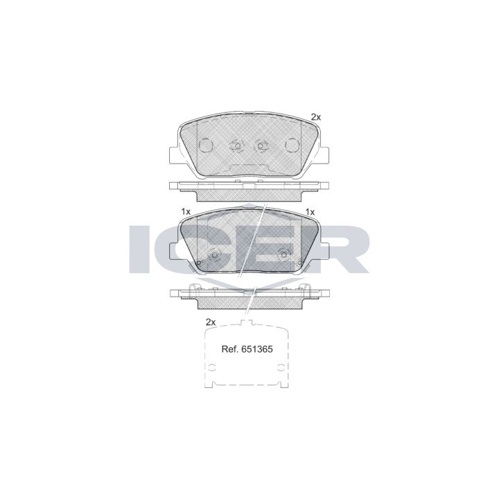 Stabdžių trinkelių rinkinys, diskinis stabdys ICER 182090
