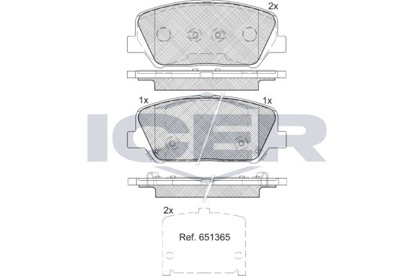 Stabdžių trinkelių rinkinys, diskinis stabdys ICER 182090