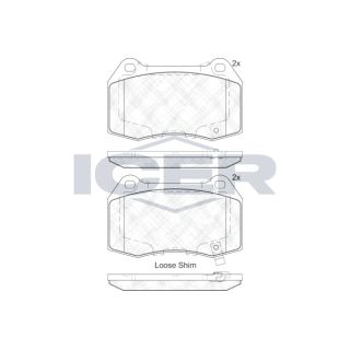 Stabdžių trinkelių rinkinys, diskinis stabdys ICER 182096