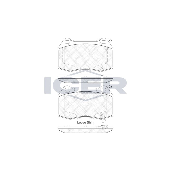Stabdžių trinkelių rinkinys, diskinis stabdys ICER 182096
