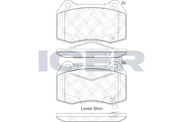 Stabdžių trinkelių rinkinys, diskinis stabdys ICER 182096