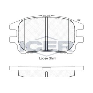 Stabdžių trinkelių rinkinys, diskinis stabdys ICER 182107