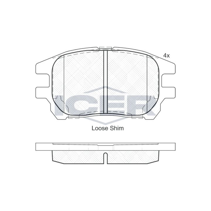 Stabdžių trinkelių rinkinys, diskinis stabdys ICER 182107