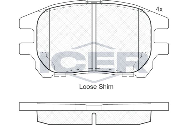 Stabdžių trinkelių rinkinys, diskinis stabdys ICER 182107