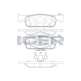 Stabdžių trinkelių rinkinys, diskinis stabdys ICER 182115