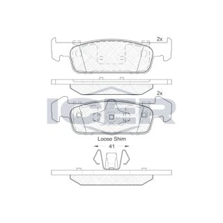 Stabdžių trinkelių rinkinys, diskinis stabdys ICER 182115-202
