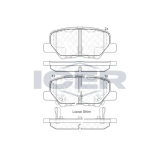 Stabdžių trinkelių rinkinys, diskinis stabdys ICER 182118