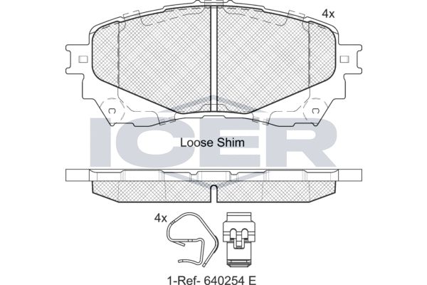 Stabdžių trinkelių rinkinys, diskinis stabdys ICER 182126