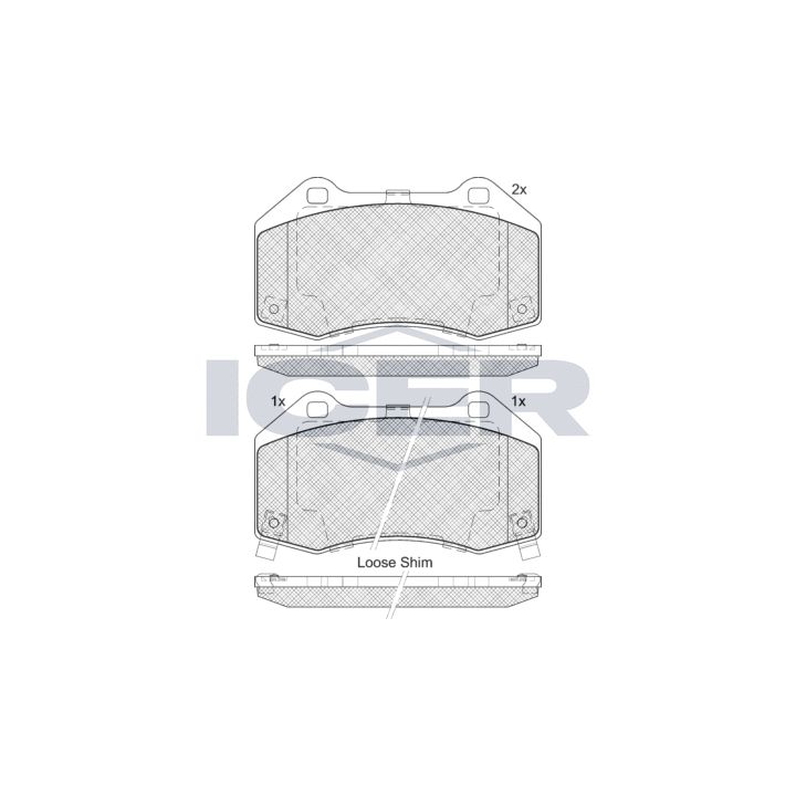 Stabdžių trinkelių rinkinys, diskinis stabdys ICER 182132-200