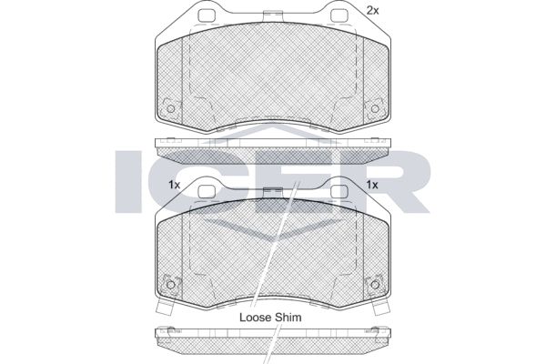 Stabdžių trinkelių rinkinys, diskinis stabdys ICER 182132-200