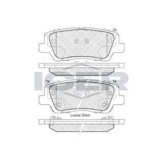 Stabdžių trinkelių rinkinys, diskinis stabdys ICER 182157