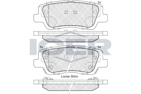 Stabdžių trinkelių rinkinys, diskinis stabdys ICER 182157