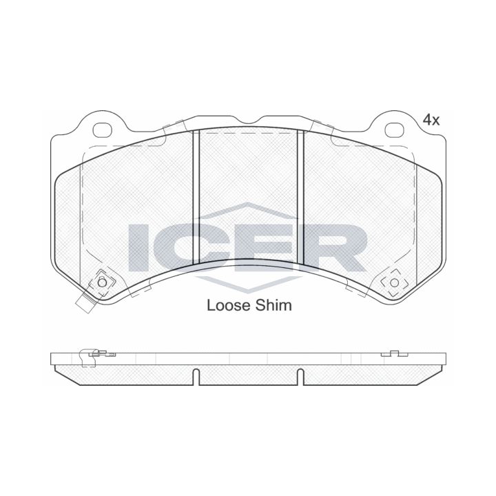 Stabdžių trinkelių rinkinys, diskinis stabdys ICER 182164