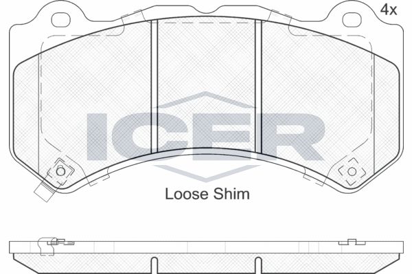 Stabdžių trinkelių rinkinys, diskinis stabdys ICER 182164