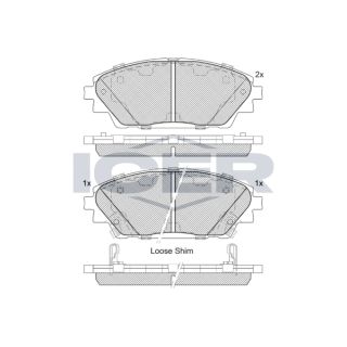Stabdžių trinkelių rinkinys, diskinis stabdys ICER 182171