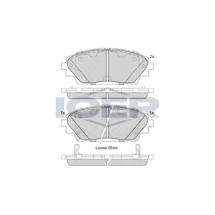 Stabdžių trinkelių rinkinys, diskinis stabdys ICER 182171