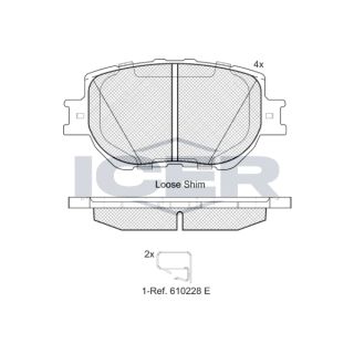 Stabdžių trinkelių rinkinys, diskinis stabdys ICER 182200