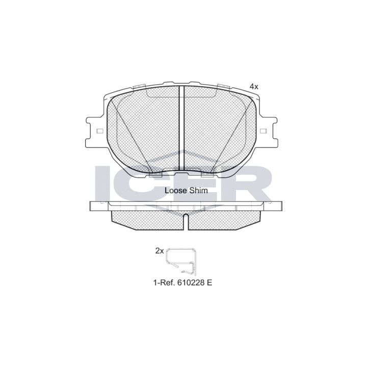 Stabdžių trinkelių rinkinys, diskinis stabdys ICER 182200