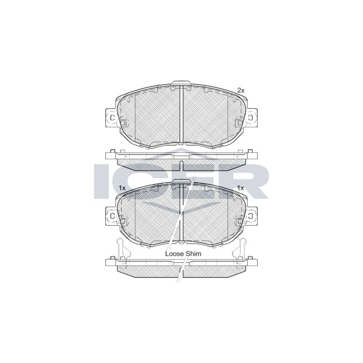 Stabdžių trinkelių rinkinys, diskinis stabdys ICER 182203