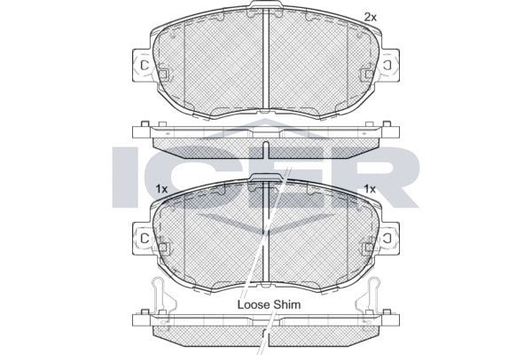 Stabdžių trinkelių rinkinys, diskinis stabdys ICER 182203