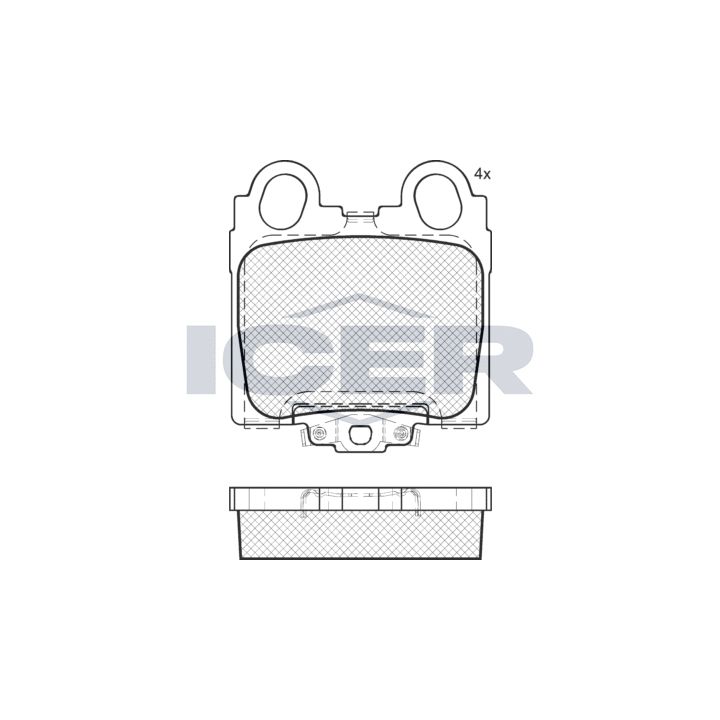 Stabdžių trinkelių rinkinys, diskinis stabdys ICER 182208