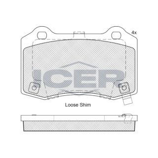 Stabdžių trinkelių rinkinys, diskinis stabdys ICER 182230