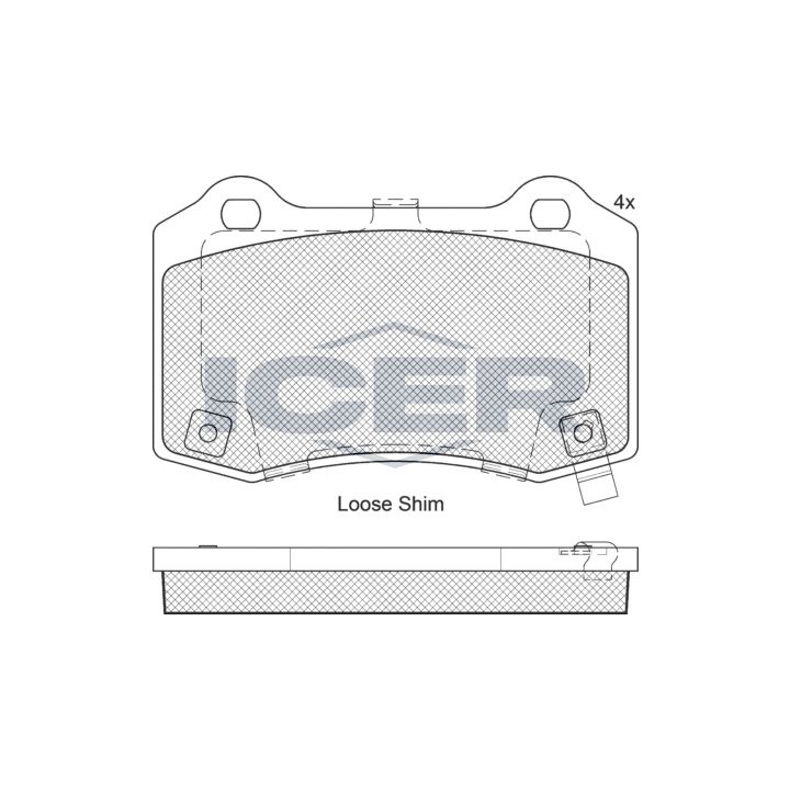 Stabdžių trinkelių rinkinys, diskinis stabdys ICER 182230