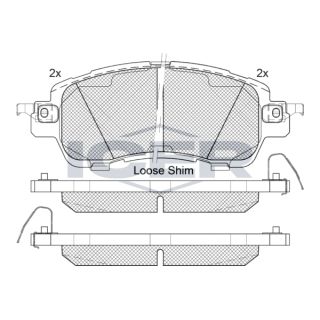 Stabdžių trinkelių rinkinys, diskinis stabdys ICER 182235