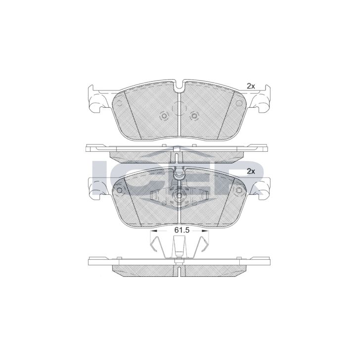 Stabdžių trinkelių rinkinys, diskinis stabdys ICER 182236