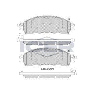 Stabdžių trinkelių rinkinys, diskinis stabdys ICER 182249