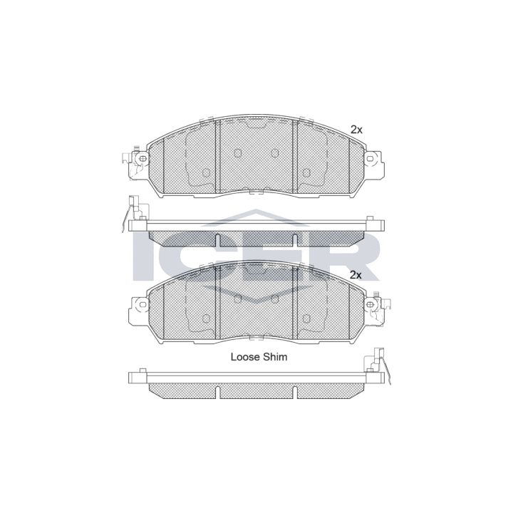 Stabdžių trinkelių rinkinys, diskinis stabdys ICER 182249