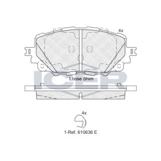 Stabdžių trinkelių rinkinys, diskinis stabdys ICER 182251