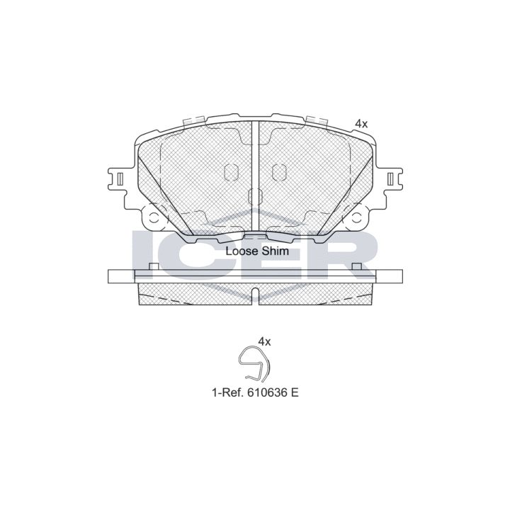 Stabdžių trinkelių rinkinys, diskinis stabdys ICER 182251