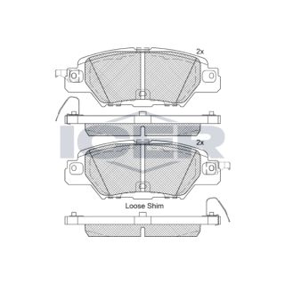 Stabdžių trinkelių rinkinys, diskinis stabdys ICER 182258
