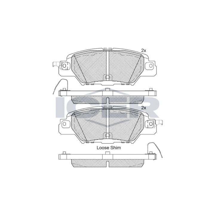 Stabdžių trinkelių rinkinys, diskinis stabdys ICER 182258