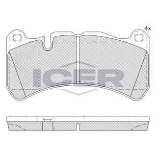 Stabdžių trinkelių rinkinys, diskinis stabdys ICER 182260